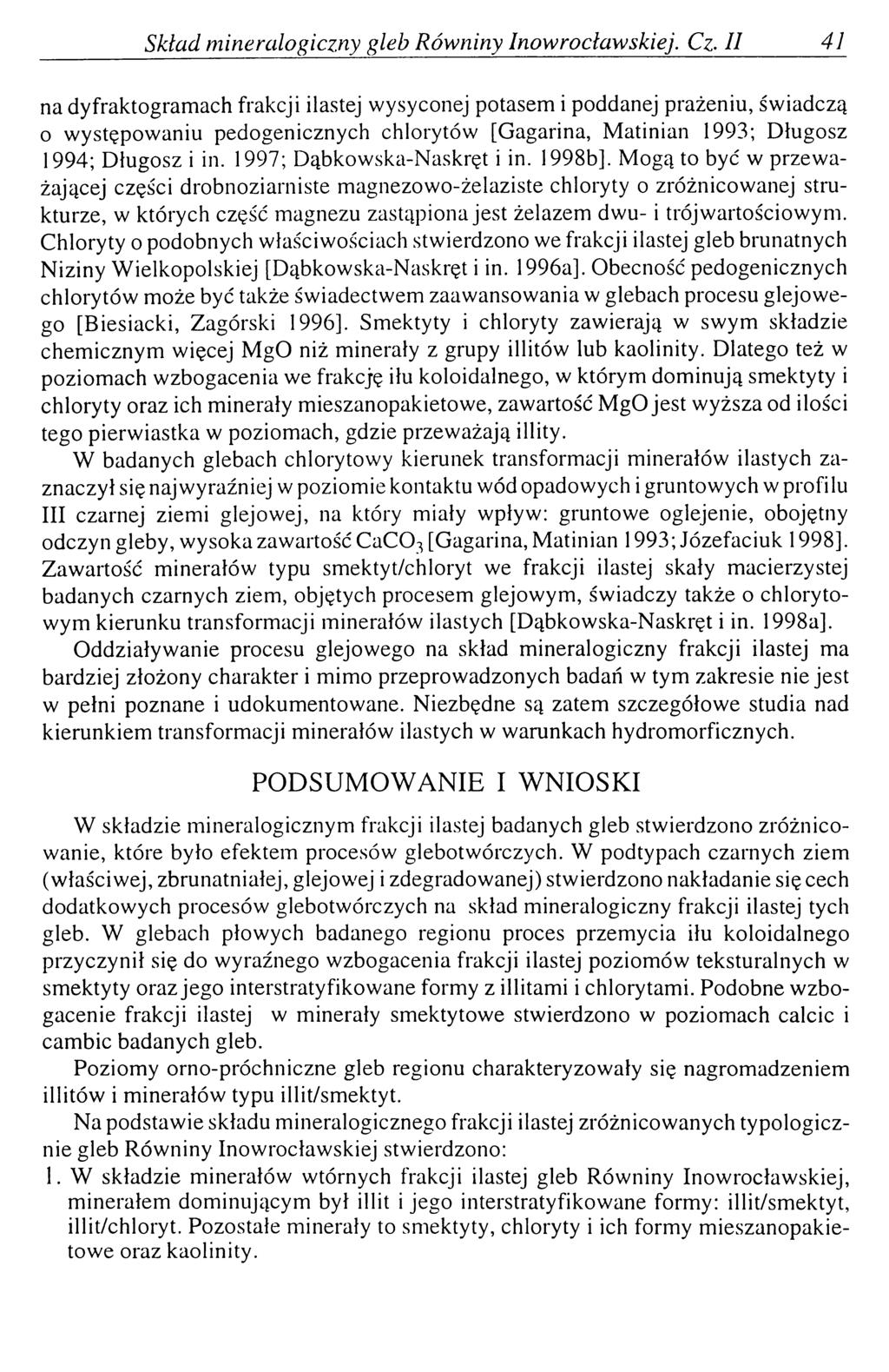 Skład m ineralogiczny gleb R ów niny Inow rocław skiej. C z.