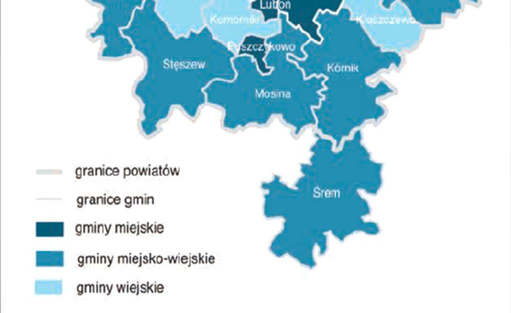 Obszar badań Nazwa gminy Status administracyjny Powierzchnia [km 2 ] Liczba ludności Poznań Gmina miejska 262 548 028 Kleszczewo Gmina wiejska 74 6 951 Kórnik