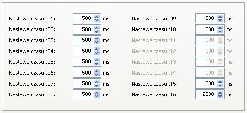 prądów kumulowanych wyłącznika, SPZ po SCO - nastawy czasów dla automatyki SCO oraz SPZ po SCO oraz wybór opcji wykorzystania przekaźnika nadczęstotliwościowego dla automatyki SPZ po SCO.