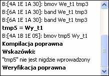 9.10. Kompilacja Utworzoną logikę należy poddać kompilacji i weryfikacji poprawności połączeń przycisk. W oknie weryfikacji są wyświetlane odpowiednie komunikaty o dokonanej kompilacji (tzn.