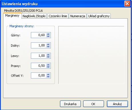 10. Opis ustawień drukowania Opcja Drukuj jest funkcją w menu Nastawy, Pomiary, Rejestrator Zdarzeń, Ostatnie Pobudzenie.