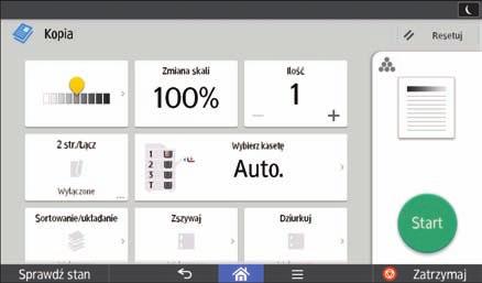 Jak używać aplikacji Ikony [Kopiarka (Klasyk)], [Faks (Klasyk)], [Skaner (Klasyk)] i [Drukarka (Klasyk)] wyświetlone są na liście aplikacji.