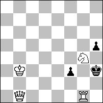 A K:e5! 1.Sc3+? B K:e3! 1.S:g6? ~ 2.Sd6# A 1...f:g6! 1.Wd3? ~ 2.Sc3# 1...f:e3 2.Wd4# 1...Se2! (2.Hb1?) 1.e:f6! tempo 1...e5 2.Sd6# A 1...f:e3 2.Sc3# B 1...g5 2.