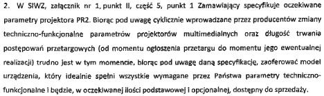 Odpowiedź 22: Zamawiający dopuszcza możliwość zaoferowania monitora