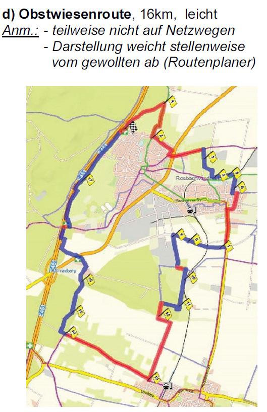 omówionych d) Trasa sadów, 16 km, poziom trudności: łatwy Uwagi: - częściowo poza ścieżkami