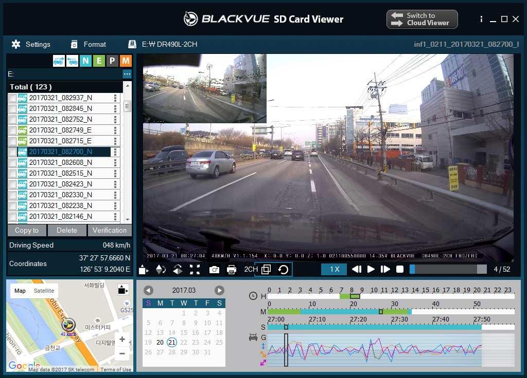Pobierz BlackVue Viewer ze stony www.blackvue.com >Support >Download 2. Zainstaluj BlackVue Viewer na komputerze 3. Wyjmij kartę micro SD z rejestratora (patrz rozdział 4.