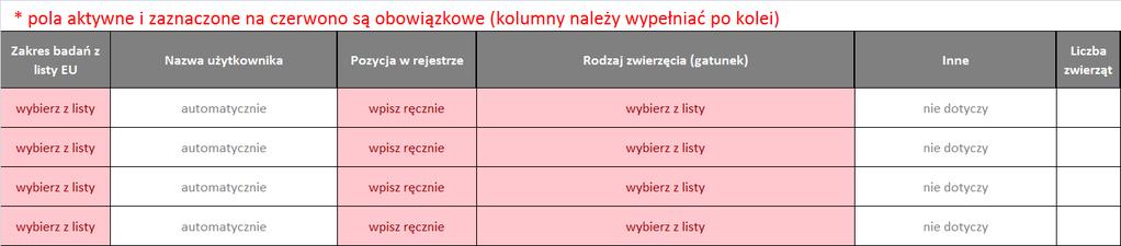 Informacja użytkownika załącznik nr 7 Kolumna 1.