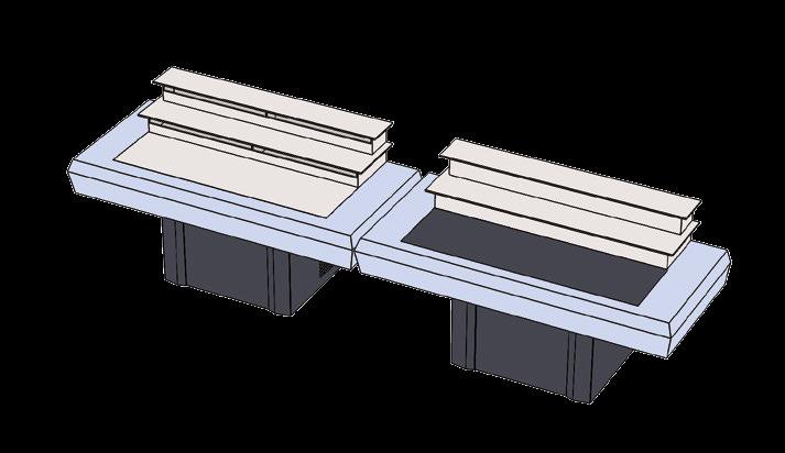 SYSTEM PREMIUM COD Innowacyjny podział na strefy chłodzenia umożliwia utrzymanie niskich temperatur zarówno przy powierzchni blatu, jak i na wszystkich półkach.