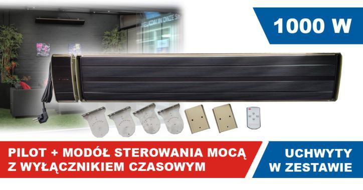 RAI B PROMIENNIKI PODCZERWIENI z modułem sterującym PROMIENNIK RAI 10 B moc: 1 kw napięcie: 230 V/ 50 Hz prąd zmianowy: 4,3 A ogrzewana powierzchnia: