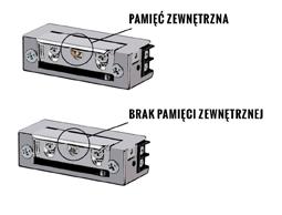 Dotyczy zaczepów: R1, R2P, R3P, R4, R5 wersja PODSTAWOWA Umożliwia odblokowanie drzwi po podaniu napięcia na cewkę. Praca zaczepu charakteryzuje się cichym brzęczeniem.