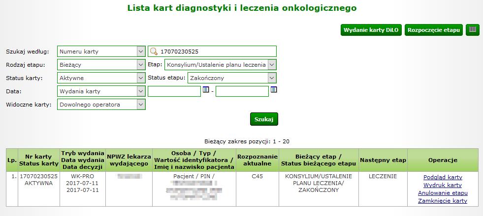 rozliczany utworzony etap. Rysunek 1-19 Przykładowe okno zakończenia etapu karty DiLO wybór umowy do rozliczenia Kolejne okno ilustruje pomyślne zakończenie etapu.