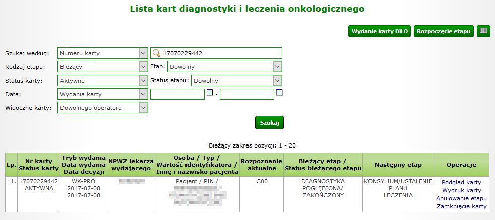 Przechodząc do kolejnego okna operator wskazuje miejsce udzielania świadczeń oraz umowę, w ramach której będzie rozliczany utworzony etap.