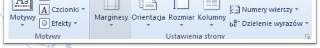 Po kliknięciu danej karty na pasku narzędzi wyświetlają się kolejne przyciski oraz polecenia.