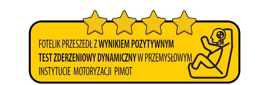 przy stosowaniu podwyższenia fotelika, kształt fotelika umożliwia prawidłowe ułożenie pasa w pozycji wysuniętego podwyższenia, zdejmowane oparcie ułatwia przechowywanie i pakowanie, zagłówek i uprząż