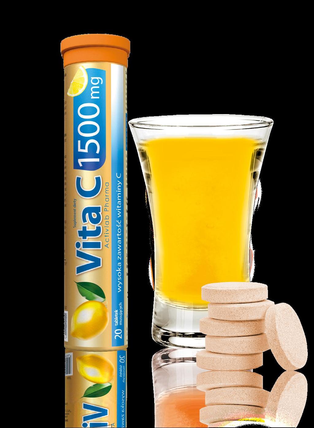 Vita C 1500 mg Produkt o bardzo wysokiej zawartości witaminy C - 1500 mg!!! Nie zawiera cukru - polecany dla diabetyków.