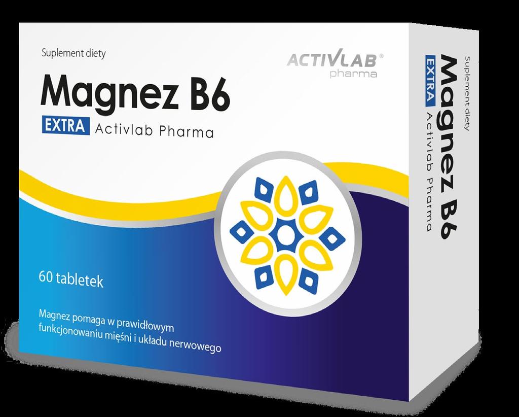 Magnez B6 EXTRA 60 tabletek Magnez pomaga w prawidłowym funkcjonowaniu mięśni i układu nerwowego To suplement diety zawierający magnez w postaci dobrze przyswajalnego węglanu magnezu wzbogacony w