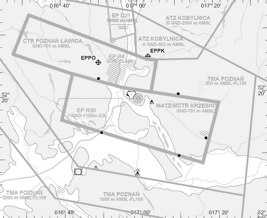 VISUAL OPERATION CHART FIS POZNAŃ 126.300 KRZESINY TOWER 121.025 AD ELEV 84 POZNAŃ APPROACH 129.