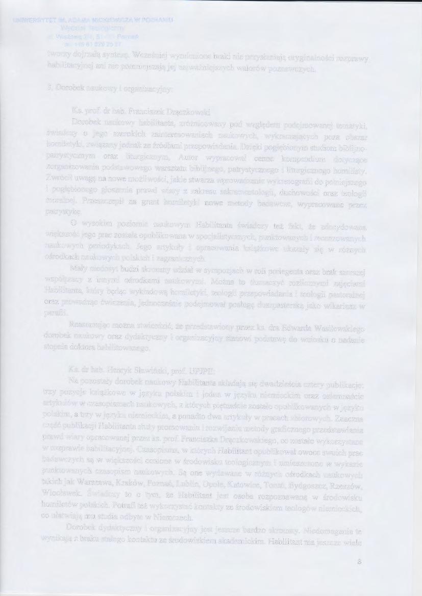 UNIWERSYTET IM. ADAMA MlCł\1E.llVICZA W POZNANIU tel +48 61 829 25 57 tworzy dojrzałą syntezę.