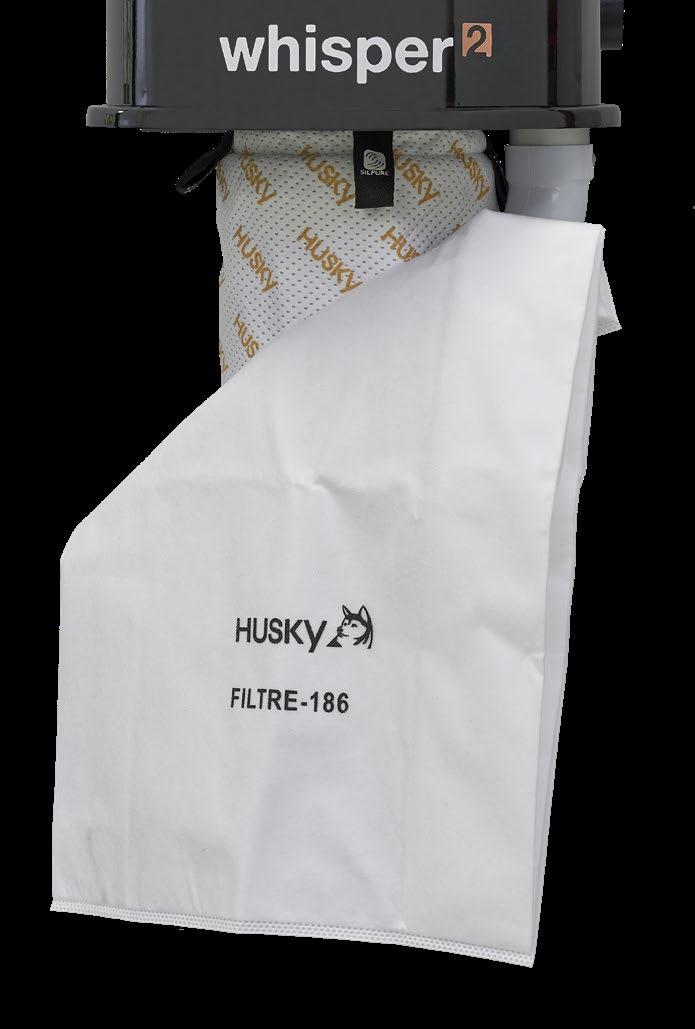Każdy model Husky wyposażono w filtr DuoFib Velcro, który
