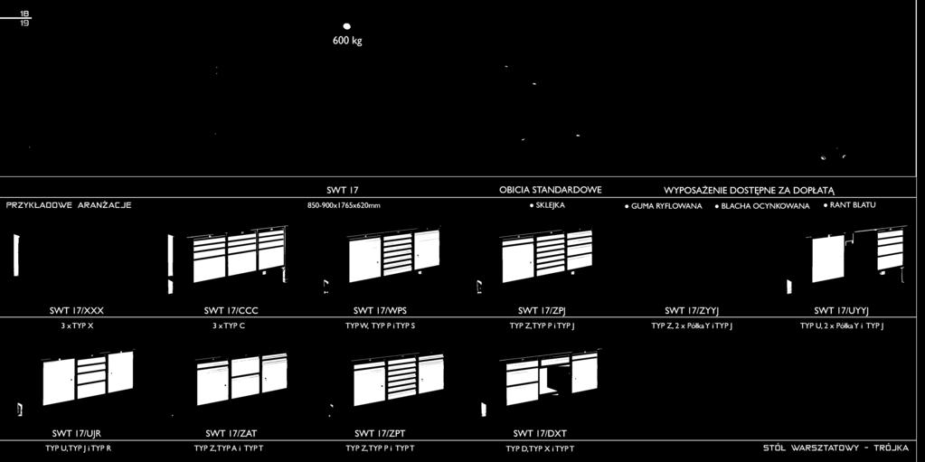 TYP U, 2 x Półka Y i TYP J SWT 17/UJR SWT 17/ZAT SWT 17/ZPT SWT 17/DXT TYP U,TYP