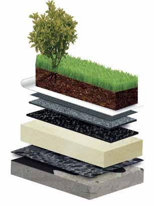 systemy dachowe Sopranature SYSTEM LANDE lekki ogród Roślinność stosowana w tym systemie obejmuje krzewy i małe drzewka, dodatkowo wykorzystuje roślinność typu trawnik system GREEN.
