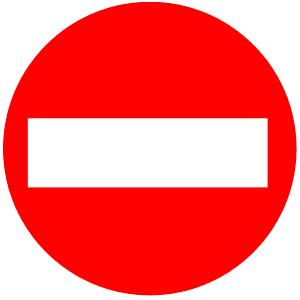 23. Znak ten oznacza: a) zakaz wjazdu z obu kierunków, b) zakaz wjazdu