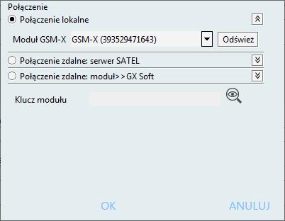 SATEL GSM-X 21 Rys. 19. Okno Połączenie : ustawienia dotyczące połączenia lokalnego.