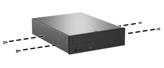 Instalowanie zewnętrznego napędu 5,25- lub 3,5-calowego Uwaga Napędem optycznym może być napęd CD-ROM, CD-R/RW, DVD-ROM, DVD+R/RW lub połączony napęd CD-RW/DVD.