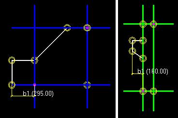 UWAGA Ten sam uchwyt steruje zarówno pionową jak i poziomą płaszczyzną, dlatego obie można przenieść jednocześnie. 3. Przesuń uchwyt, tak jak pozostałe obiekty w Tekla Structures.