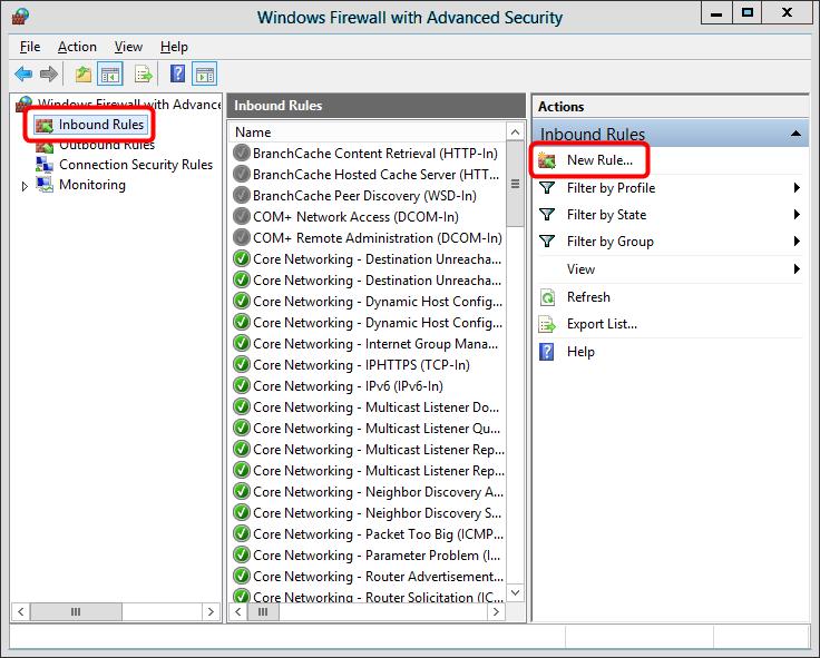 8. Wpisz polecenie wf.msc i naciśnij klawisz Enter. Pojawi się przystawka MMC Zapora systemu Windows z zabezpieczeniami zaawansowanymi. 9.
