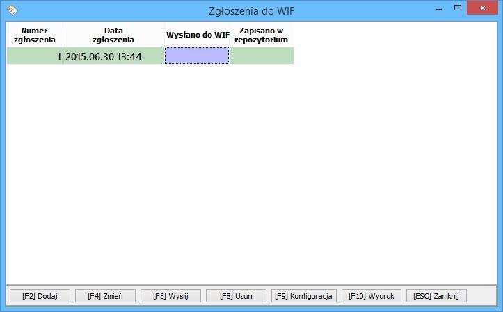 Rys. 14 Wskazanie towaru do nowego zgłoszenia W oknie Zgłoszenie do WIF Nowe zgłoszenie za pomocą funkcji F4 Zapisz należy