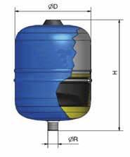 R H H Naczynia przeponowe do instalacji wody pitnej Naczynia przeponowe TAURUS HYDROBLUE dzięki specjalnej membranie która zapobiega rozwojowi bakterii przeznaczone są do kompensowania wzrostu