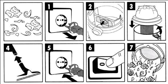 9 Odkurzanie na sucho z workiem papierowym. 1. Podczas montażu, nie należy podłączać odkurzacza do prądu. 2.