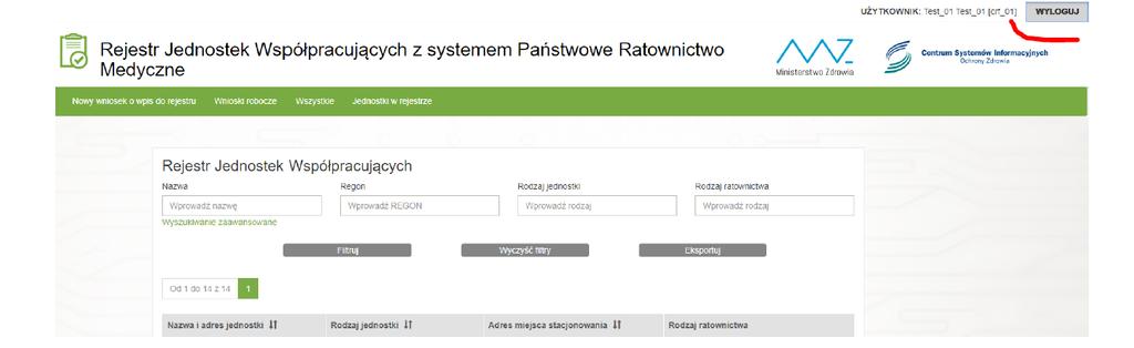 3. Wylogowanie się z systemu Aby wylogować się z systemu należy nacisnąć przycisk