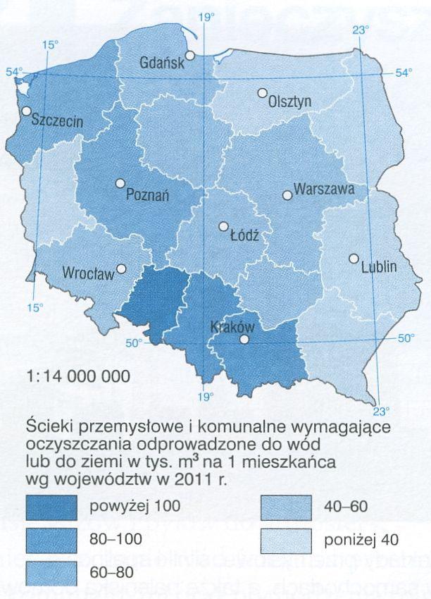Wody w Polsce są ciągle zanieczyszczane ściekami przemysłowymi i komunalnymi.