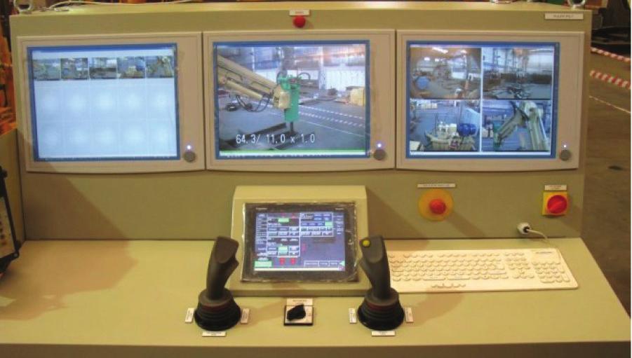 Zautomatyzowany punkt przesypowy URB/ZS-3 89 Wartości zadane dla siłowników, wyznaczone w module kinematyki odwrotnej, są realizowane przez regulatory (rys.