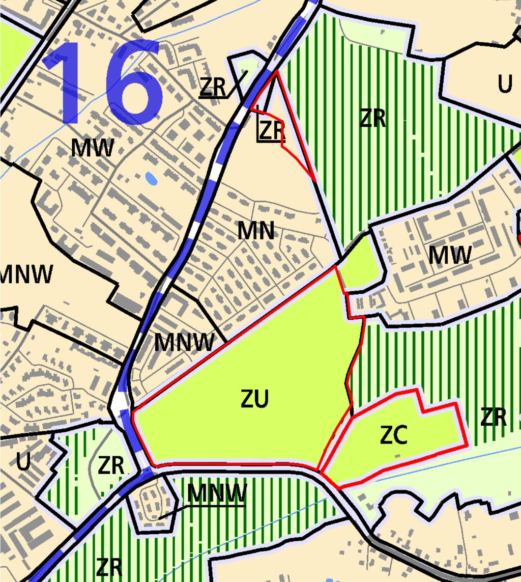 Rys. 5. Zmiana Studium plansza K1- Struktura przestrzenna. Analizowany obszar Las Borkowski znajduje się w granicach strukturalnej jednostki urbanistycznej nr 34 Borek Fałęcki, wskazanej w Studium.
