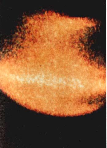 P-125 Rys. P23. Nocne zdjęcie kompleksu sferycznego UFO uformowanego z dwóch wehikułów typu K3 lecącego w trybie wiru magnetycznego - porównaj także rysunki F6, F27 i P9.