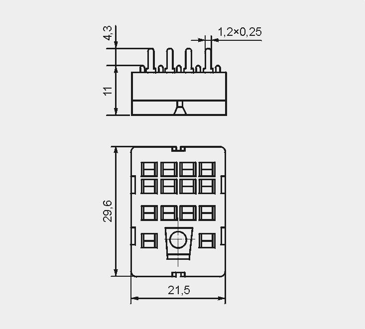 Gniazda i akcesoria SU4D Do R4N Do obwodów drukowanych 29,6 x 21,5 x 11 mm 6 A, 250 V AC Rozstaw otworów w obwodzie