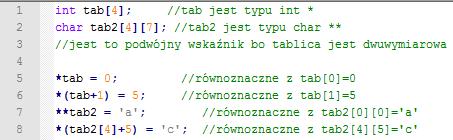 > Tablice dwuwymiarowe (i nie tylko) Prawidłowa konstrukcja (oraz destrukcja) (3 x 4) char **tab = new char*[3]; for (size_t i = 0; i < 3; i++) tab[i] = new char[4];.