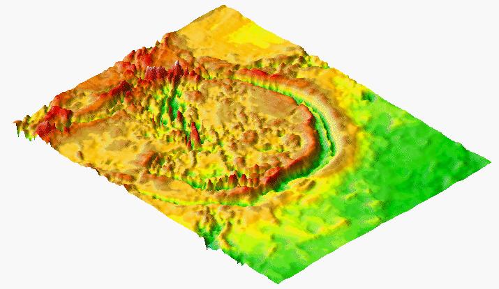 Topografia obszar wyżynny o rozmiarze Afryki Ogon Skorpiona : obszar szerokich (do 280 km) i