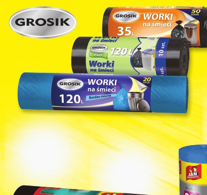 Worki na śmieci 35 l pak. po 5 rol. x 50 szt. 1,99 (2,45 ) Worki na śmieci z taśmą 35 l pak. po 1 rol. x 50 szt. 10,99 (13,52 ) 60 l pak.