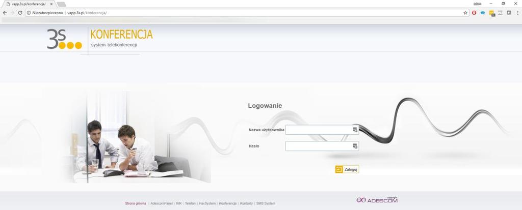 1. LOGOWANIE DO APLIKACJI Aby zalogować się do aplikacji 3S KONFERENCJA