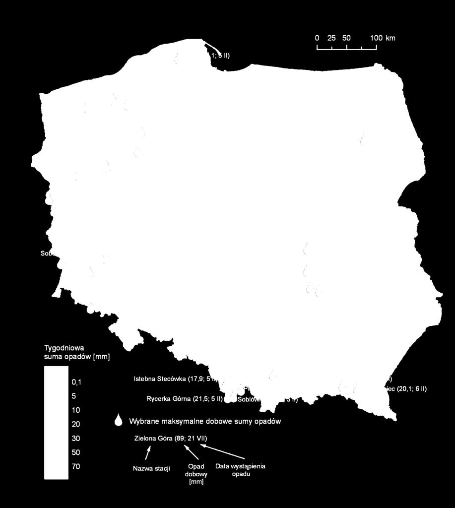 dobowe sumy opadów