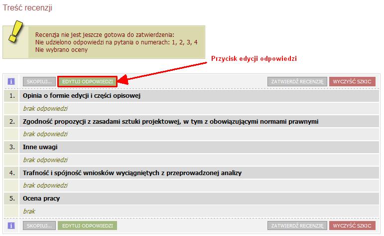 Pojawi się strona z podglądem wersji roboczej recenzji.