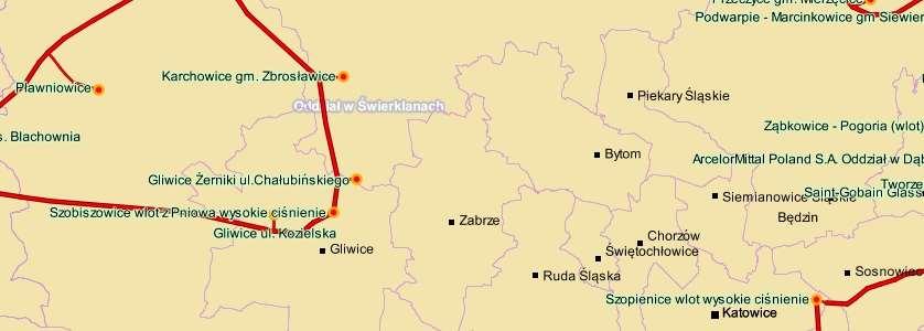 Lp. Nazwa stacji gazowej, lokalizacja Przepustowość stacji [Nm 3 /h] Max obciążenie stacji średnio za lata 2014-2017 [%] Rok budowy / modernizacji 2 Zabrze Biskupice ul.