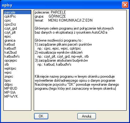 Programy pomocnicze Programy tej grupy tematycznej wywoływane są dolną grupą klawiszy.