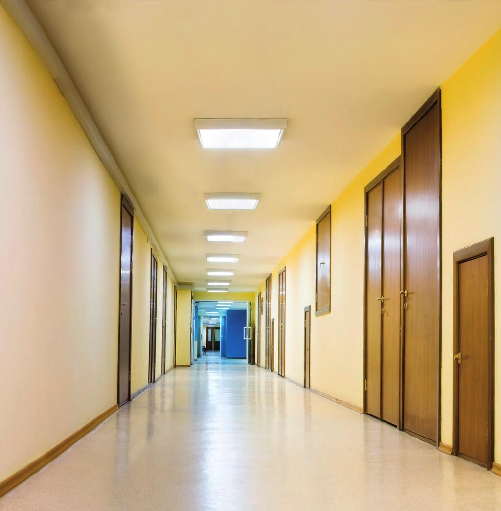 Panele LED sprawdzają się świetnie w pomieszczeniach typu biura, korytarze, sale wykładowe itp.