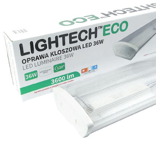 OPRAWY WNĘ TRZOWE OPRAWA KLOSZOWA LED 18-36W 1800-3600 lm 4000 K 130 80 20 30000h 15 000 B A Oprawa kloszowa ze zintegrowanym źródłem światła LED (niewymiennym).