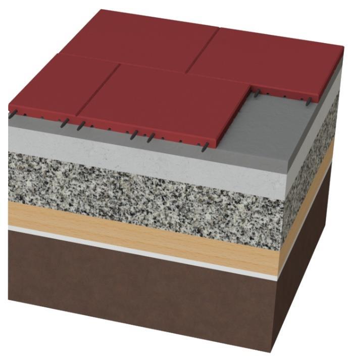 Nawierzchnię bezpieczną układa się na betonowe, asfaltowe lub na inne wzmocnione podłoża (wiz. zestawienia poniżej).